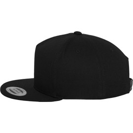Flexfit Unisex Kasket klassisk 5 panel snapback M tze, Schwarz, Einheitsgröße EU