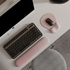 DEMON CHEST ErgoComfort Gel Wrist Rest Mouse Pad-Ergonomic Office Mousepad with Wrist Support-Non-Slip, Design Desk Accessories Mat for Home&Game Decor (02Pink Serenity)