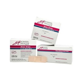 School Health - Adhesive Bandages, Sheer Strips, Protection & Wound Care for Cuts and Scrapes, Premium Adhesive Stays Secure with Movement, 3/4" x 3" (3/4" x 3", 1500, Count)