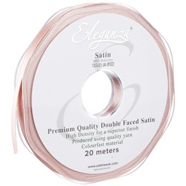ELEGANZA 6 mm x 20 m Premium Quality Ribbon, Satin, Rose Gold, 11 x 11 x 2 cm