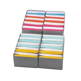 Coorganisers 4 Packs T-shirt Drawer Organizers for Clothing,10 Grids Compartment Wardrobe Storage Box, Clothes Organizer for Folded Clothes, T-shirt, Legging-15.75''x9.06''x5.91''