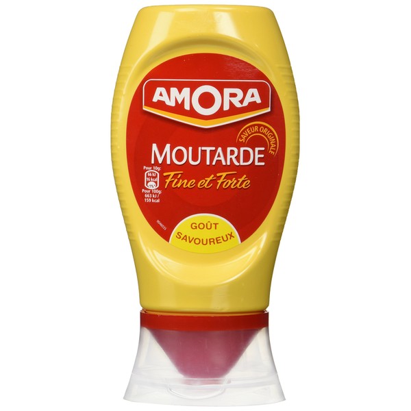 Amora Strong Dijon Mustard from France - 2 plastic bottles - 265 grams each, 9.35 Ounce (Pack of 2)