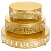 Youeon 3 Pack Metal Gold Cake Stand, 12/10/8 Inch Round