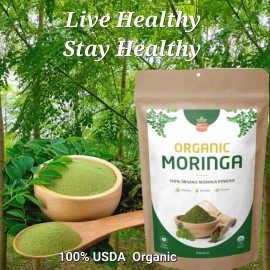 Spicy Organic ORGANIC Moringa Leaf Powder, Oleifera,  Non-GMO, 16oz Natural Pure, Healthy