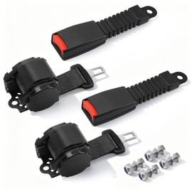 78" Golf Cart Retractable Seatbelts, Universal Seat Belts for Yamaha, Club Car, EZGO Golf Carts, Extra-Long Smooth Retraction Seat Belts, Fit All Body Type, Safer Ride (2 Set)