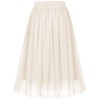 BOOPH Girls Tulle Skirts A-line Mesh Skirt Long Beige Tutu