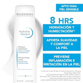 BIODERMA, Hydrabio Mascarilla Hidratante, Nutre y Calma, Hidratación Intensa, Skincare Piel Deshidratada Sensible, 75ML