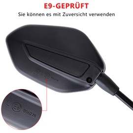 Cretassion 2 Stück Motorrad Spiegel E9-geprüft, Drehbarer Motorrad Rückspiegel, Roller Spiegel M10 Kompatibel mit Scooter, Roller, ATV, Moped, Dikt-Bike