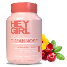 D Mannose Capsules - Fast-Acting UTI Supplement - Cleanse & Flush Impurities - with Natural D-Mannose Powder, Cranberry, Hibiscus & Dandelion - Alternative to Cranberry for Women, 60 Capsules