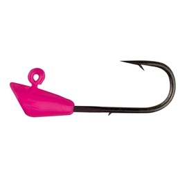 Trout Magnet Jig Heads - 1/64 oz Pink 25 Pack - Shad Dart Head Shape Hook with Lure Body Securing Barb - Balanced Jigs and Hooks for Trout, Crappie, Bass, Panfish - Freshwater Saltwater Fishing Gear