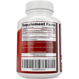 Purely Holistic Red Yeast Rice 1200mg with CoQ10 & Flush Free Niacin 120 Vegetarian Capsules - Non Irradiated, Citrinin Free