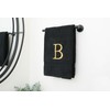 Decorvo Black and Gold Bathroom Hand Towel - Monogrammed Luxury