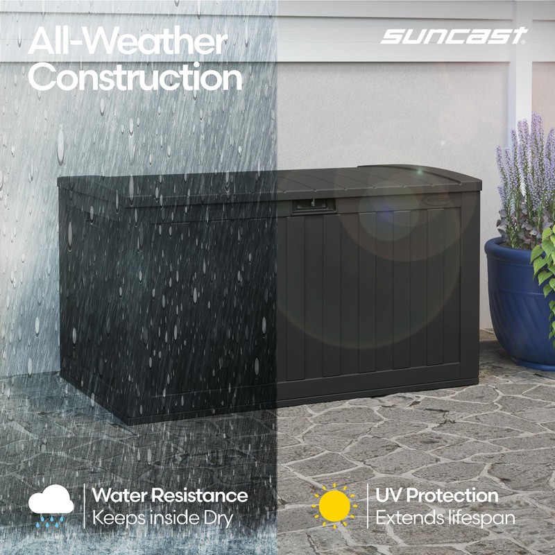 Suncast 134-Gal. Waterproof Resin Extra-Large Outdoor Patio Deck Box with