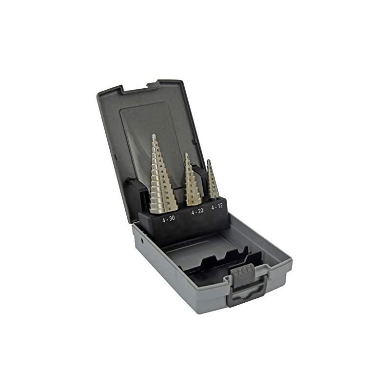 Tivoly Step drill set 3pcs 4-12mm/4-20mm/4-30mm