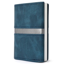 Men's Wallet - Mini Slim Wallet with Pop Up Card Case, Compact Wallet for Card Holder, Men's Wallet with RFID Protection, Wallet, Smart Wallets for Men, D-blue, Modern