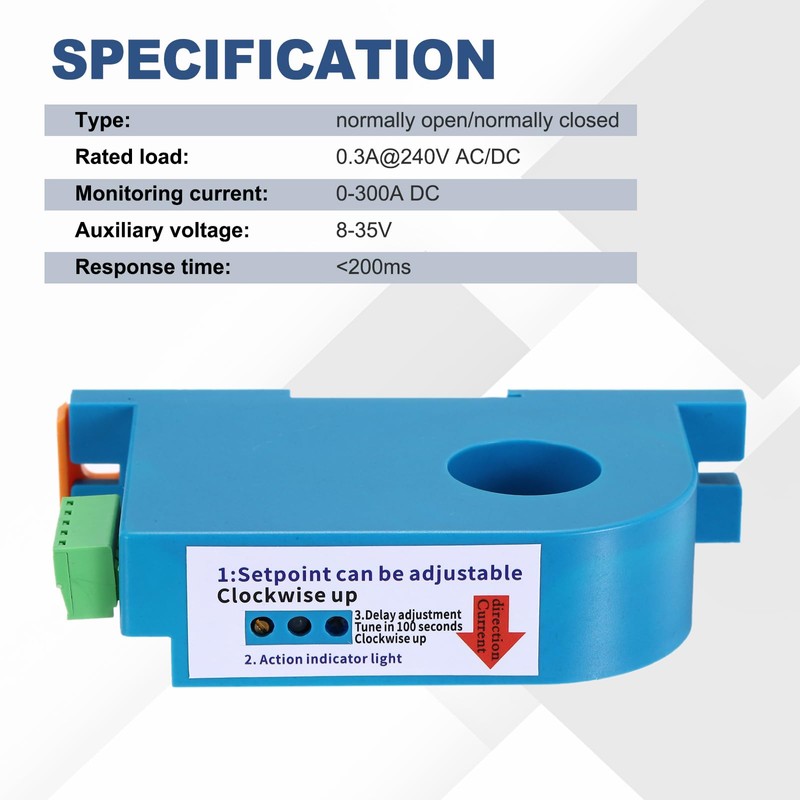 sourcing map Miniature Current Switch 8-35V 0-300A DC Current Sensing