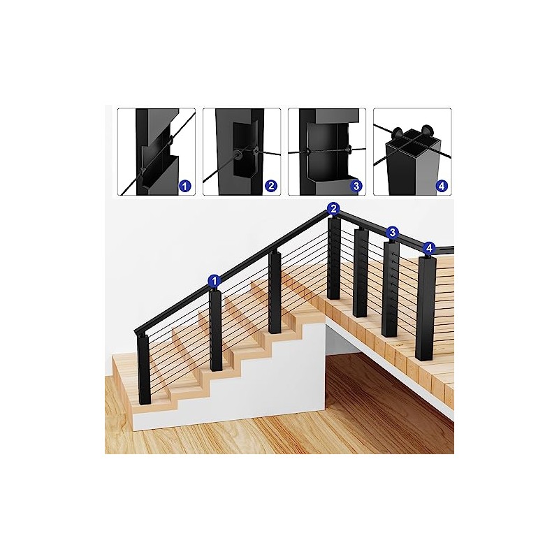 BLIKA 100 Pack 45 Degree Cable Railing Rubber Grommets for