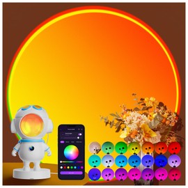 Sunset Lamp Projector with APP & Button Control,360° Magnetic Adjustable Head RGB Multicolor Changing LED Mood Light,Astronaut Sunlight Lamp for Bedroom, Photography,Party,TikTok Live,Room Decor
