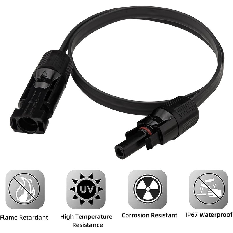 Leehitech 2 Pack 50 cm Solar Flat Cable, Feed-Through Copper