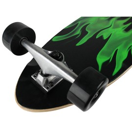 Krown Green Flame Complete Longboard Skateboard