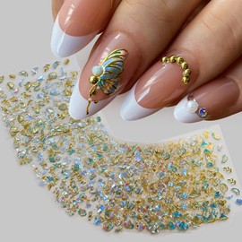 20 Sheets Laser Butterfly Nail Art Sticker Colorful Butterfly Flower Nail Decals Love Heart Leaves Stars Design 3D Self-Adhesive Gold Nail Art Sticker Decoration for Women Manicure Accessories