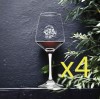 Unmarked Skull Roses Wine Glasses x4 Premium 12 Oz Personalize