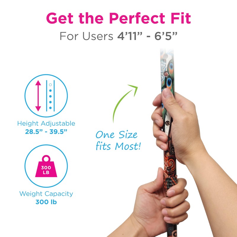 Nova Joy Designer Offset Quad Cane for Seniors - Unisex