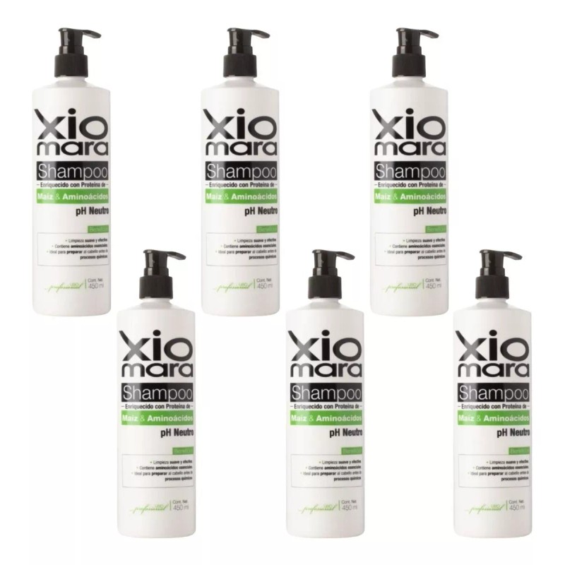 Xiomara Shampoo Limpieza Profunda Ph Neutro 450ml 6 Pzs