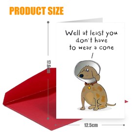 Funny Puppy Get Well Soon Card，Cute Dog Well Greeting Card For Family, Friends ，I Wish You Get Well Soon，12.5 * 17.6cm