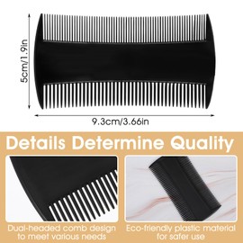 10 Stück Doppelseitiger Bartkamm Fein Schwarz Läusekamm Schuppenkamm Bartbürste Männer Antistatischer Friseur Kamm mit Feinen und Groben Zähnen Läusekämme Bartpflege Set für Männer