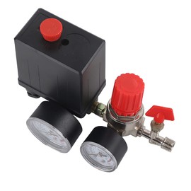 Glomora Air Compressor Pressure Switch with Gauges - Central Pneumatic Compressor Parts for Precise Air Regulation