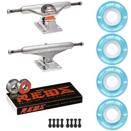 Skateboard Package Independent 159 Trucks 53mm 83A Blue Cruiser Wheels Bones Reds