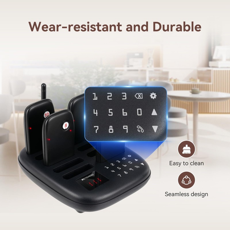 Retekess TD175S Restaurant Pager System, Wireless Calling System, Set with