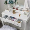 BEWISHOME Vanity Set with Mirror & Cushioned Stool Dressing Table