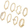 Honsny 14K Gold Plated Stacking Rings Set for Women, Stackable