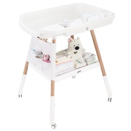 JMMD Baby Changing Table, Changing Station for Nursery, Adjustable Height Diaper Station with Waterproof Changing Pad and Storage for Baby 0-5 Months - Color: WhiteBasic