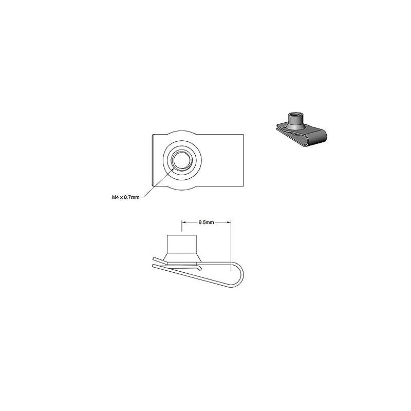 M4 Stainless Steel U -Style Clip-On Nut,U-Type Fasteners (Pack of