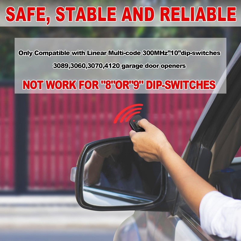 Kingdder 5 Pcs 10 Dip Switch Garage Door Remote Two