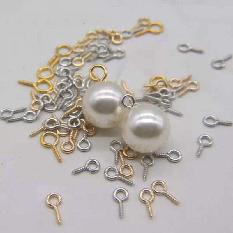 IDEALSV Small Mini Eyes Screw-in Hooks Jewelry Eye Pin,Silver+Gold Colors