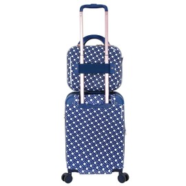 Chariot 2-piece set Hardside Expandable Carry On Luggage With Matching Beauty Case (Dotty)