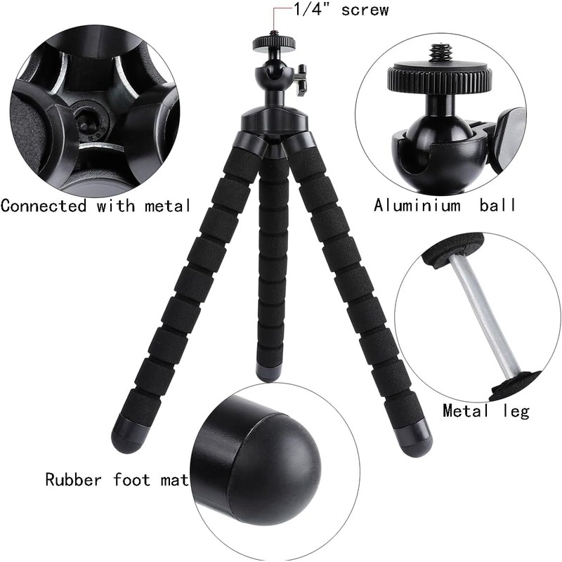 Acuvar 6.5 Inch Bendable Tripod for Small Digital Cameras Compact