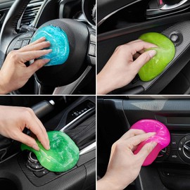 FiveJoy - Gel de limpieza interior de coche, paquete de 4 herramientas de detallado automotriz para limpiar polvo en PC, tablets, teclados, laptops, rejillas, cámaras, impresoras, 320 g (79.4 g/pieza)