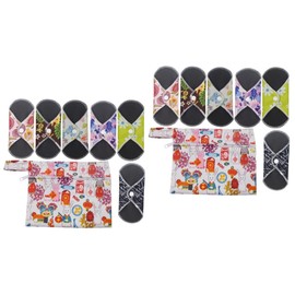 LALAFINA 2 Sets 7pcs Libra Pads Reusable Sanitary Pads Washable Bamboo Panty Liners