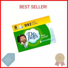 Puffs Plus Lotion Facial Tissues, 8 Family Boxes, 124 Facial Tissues per Box, Al