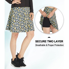 HonourSex Women Skorts Knee Length Skirts Causal Skorts Skirts with Pockets Golf Skirt Plus Size Skorts, Bellis Green, L