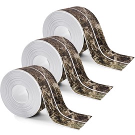 3 Rolls 10.5 Feet Caulk Tape Toilet Caulking Strip Self Adhesive Bathroom Sealing Peel and Stick Caulk Strip for Bathtub, 1.5 Inches (Brown Marble)