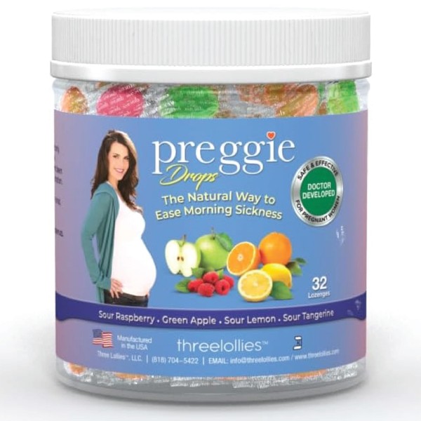 Preggie Pop Drops Pregnancy Nausea Relief Morning Sickness Candy with