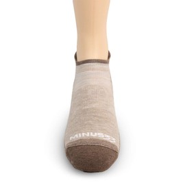 Calcetines para correr hechos en Estados Unidos, no Show Tab Socks - Lana Merino - Mountain Heritage, Avena ligera S52, Small