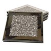 Glamified 4 x Square Mirrored Crushed Crystal Coasters Sparkle Diamond