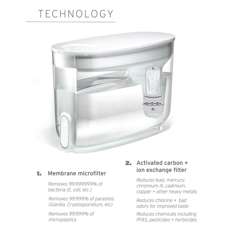 LifeStraw Home – Water Filter Dispenser, 18-Cup, Obsidian